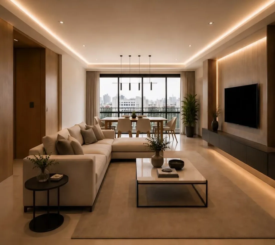 Living room after
